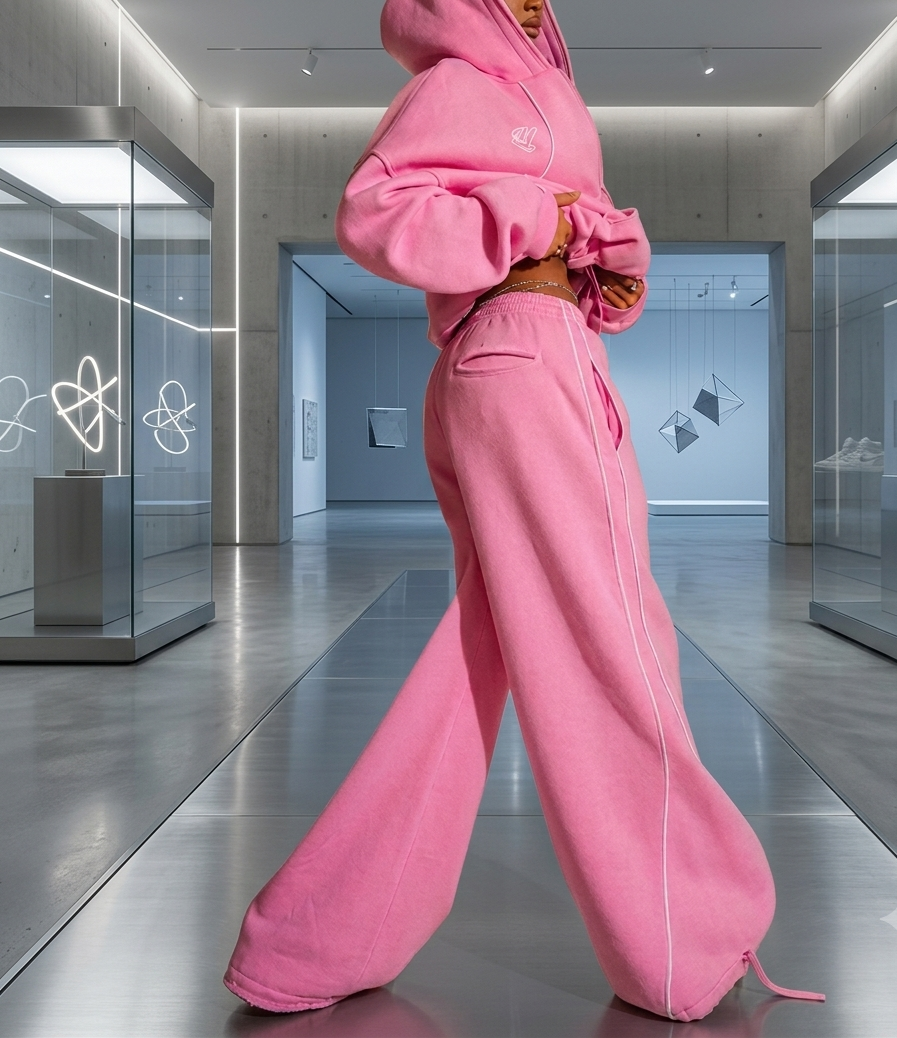 Pink Wide-Leg Loungewear Set