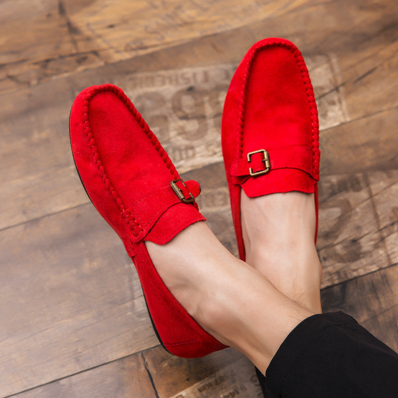 Men's Suede Slip-On Loafers - Casual Driving Shoes