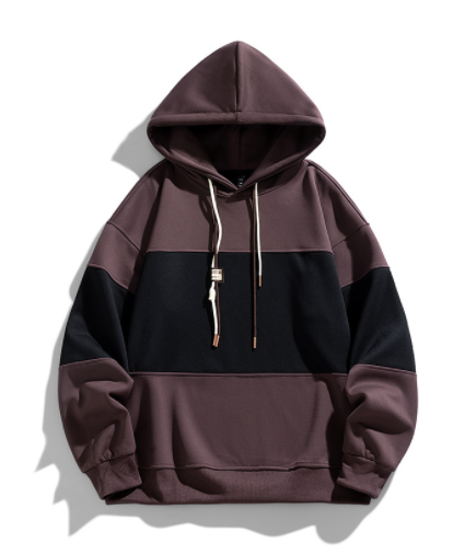 Men's Autumn Turtleneck Color Block Hoodie Sweater
