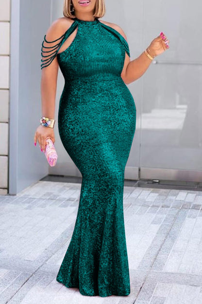 Plus Size Sequin Off Shoulder Bodycon Party Dress - Modernrush.us