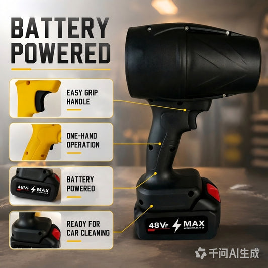 Portable High-Power Turbo Blower 1300mAh Cordless Jet Fan For Car Drying & Cleaning, Compact Travel-Friendly - Modernrush.us