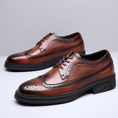 2024 Spring Men's Brogue Leather Dress Shoes - Modernrush.us