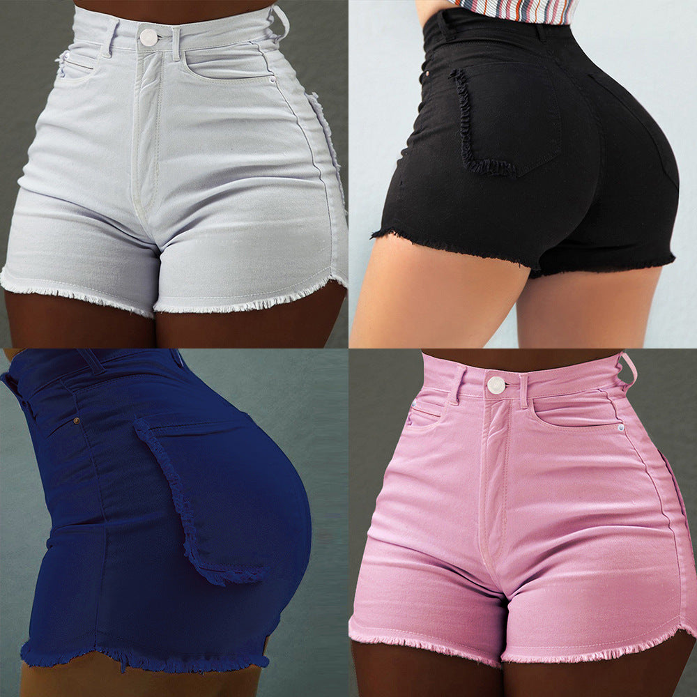 2019 Summer Slim Fit Denim Shorts with Pockets