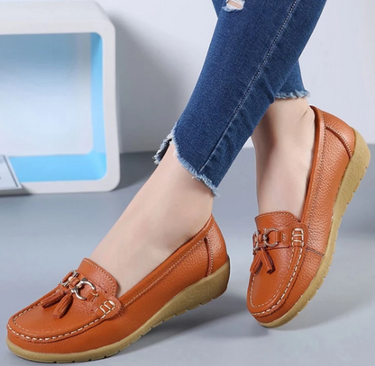Casual Flat Shoes for Women - Genuine Leather - Modernrush.us