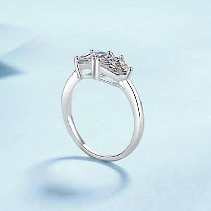 S925 Sterling Silver Moissanite Love Ring - Modernrush.us