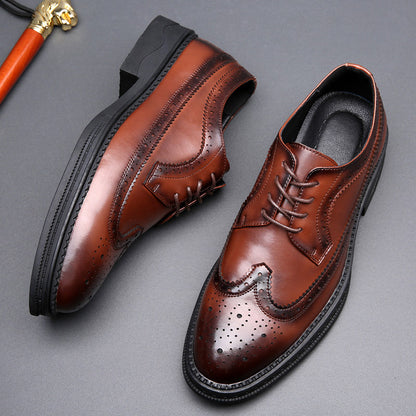 2024 Spring Men's Brogue Leather Dress Shoes - Modernrush.us