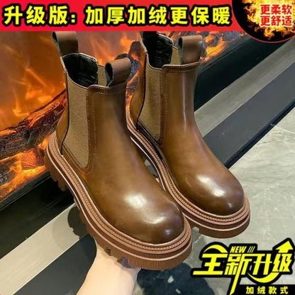 Women's Martin Short Boots - Thick-Soled British Style - Modernrush.us