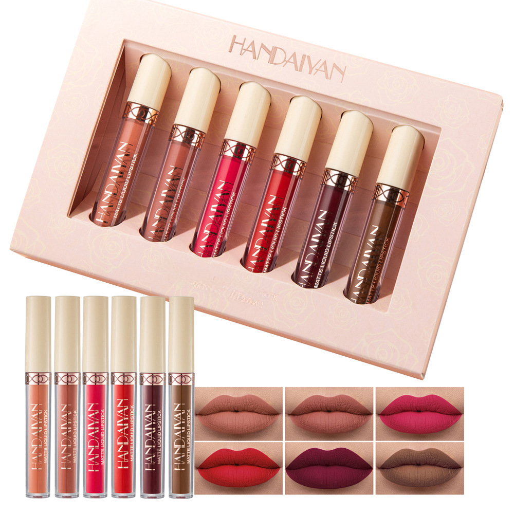 HANDAIYAN 6-Piece Matte Rose Liquid Lipstick Set