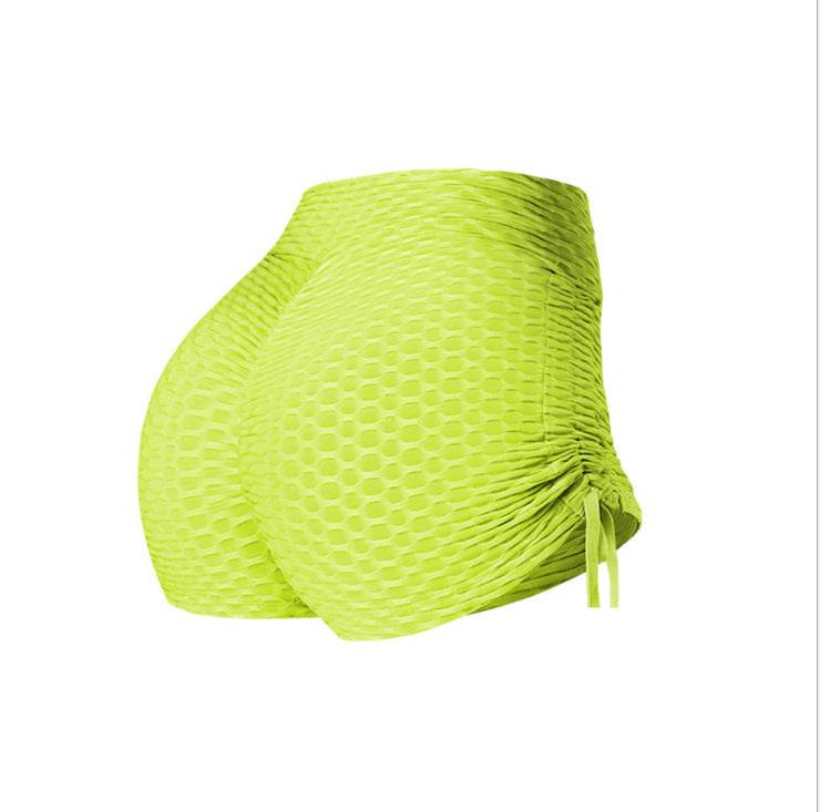 Peach Hip Bubble Fitness Yoga Shorts for Exercise