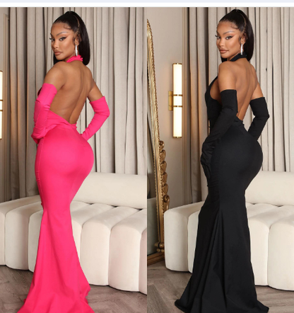 Backless Hollow-out Halter Dress for Women - Modernrush.us