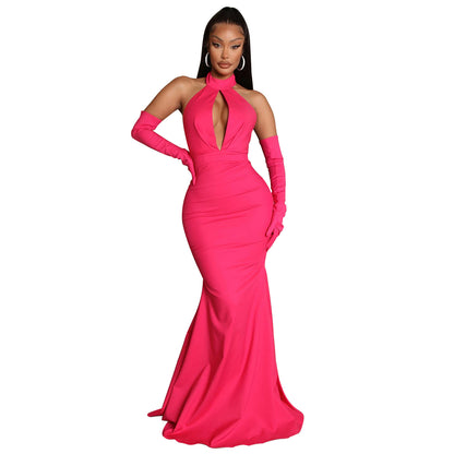 Backless Hollow-out Halter Dress for Women - Modernrush.us