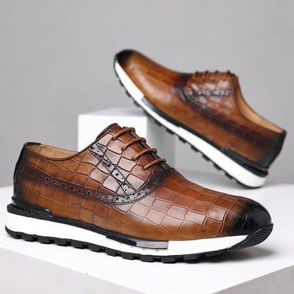 Men's British Lace-Up Casual Calf Leather Shoes - Modernrush.us