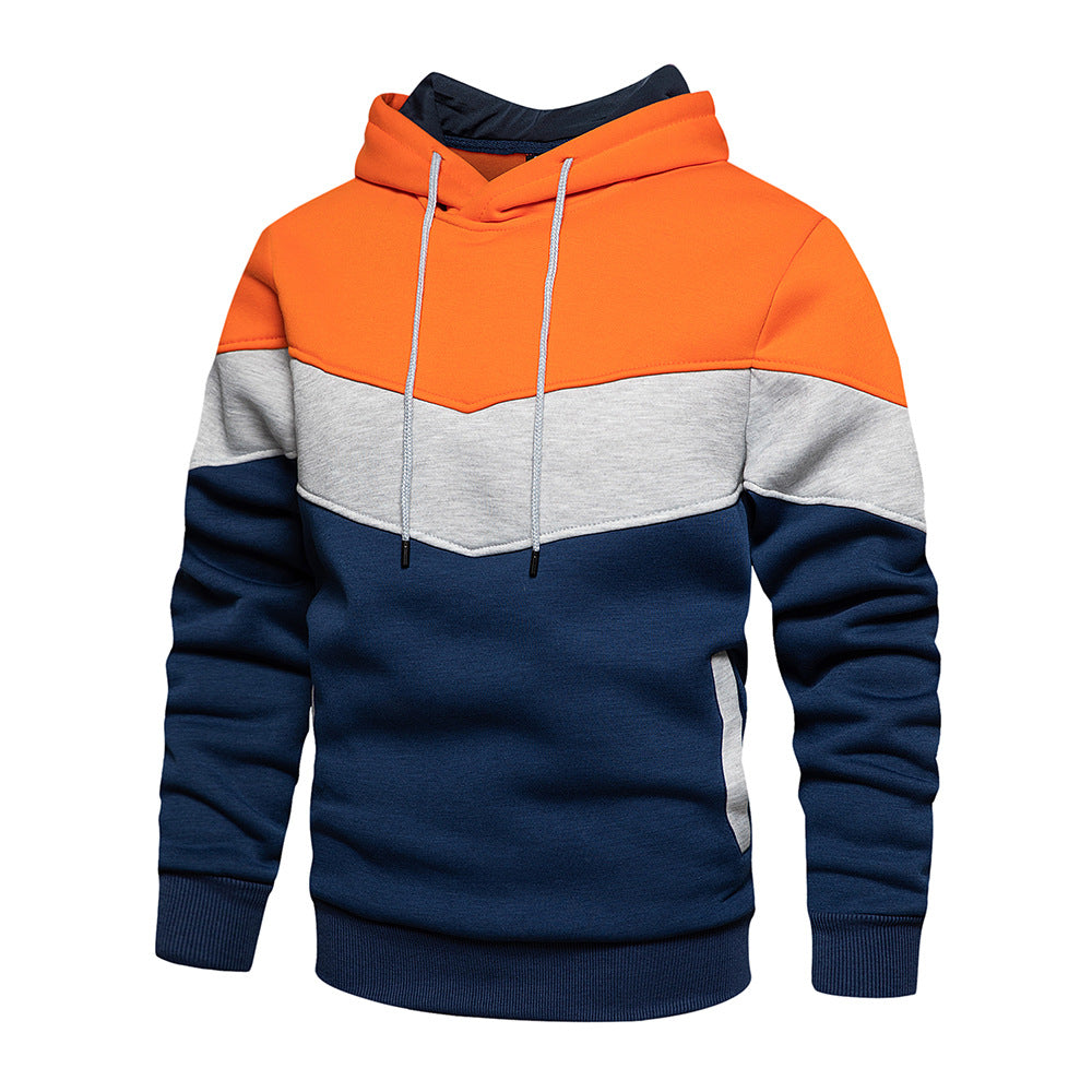 Men's Color Block Camouflage Hoodie - Loose Fit Sweater