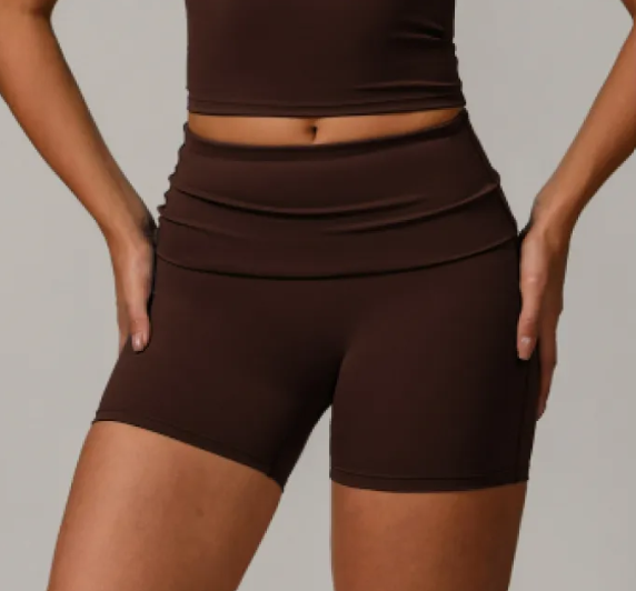 Women's Fold High-Waist Quick-Drying Yoga Shorts