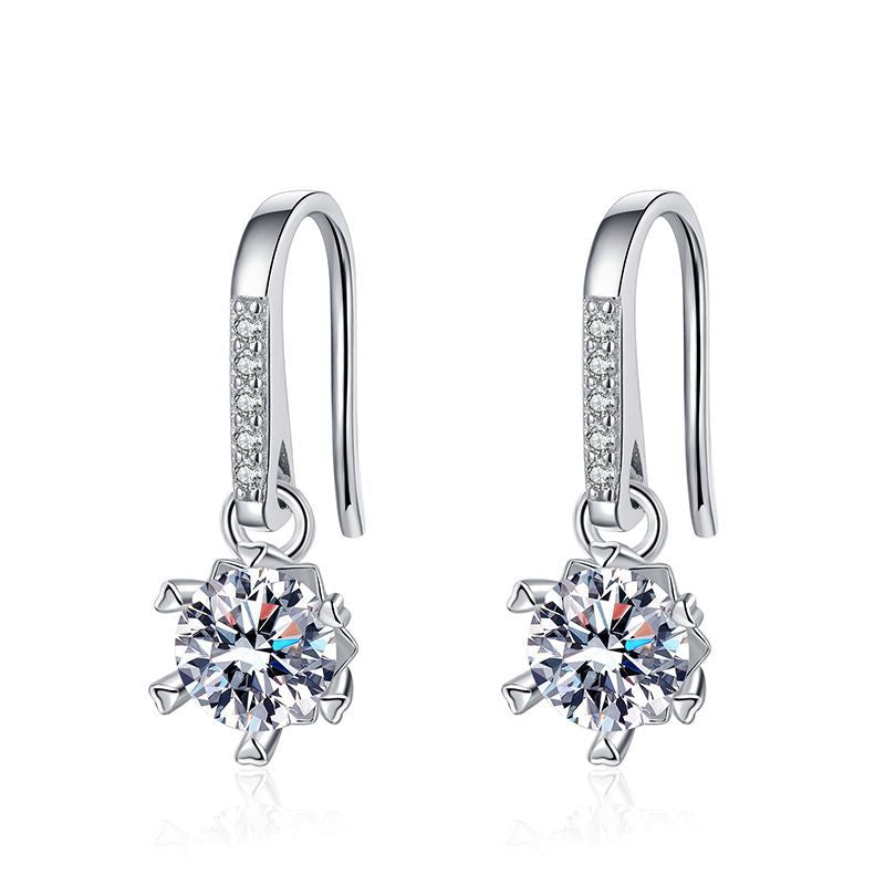 S925 Silver Earrings with 0.5 Carat Moissanite