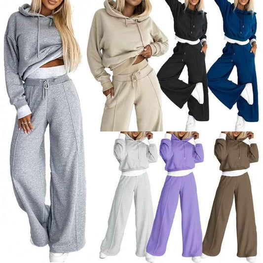 Autumn Winter Women's Hoodie Two-Piece Set