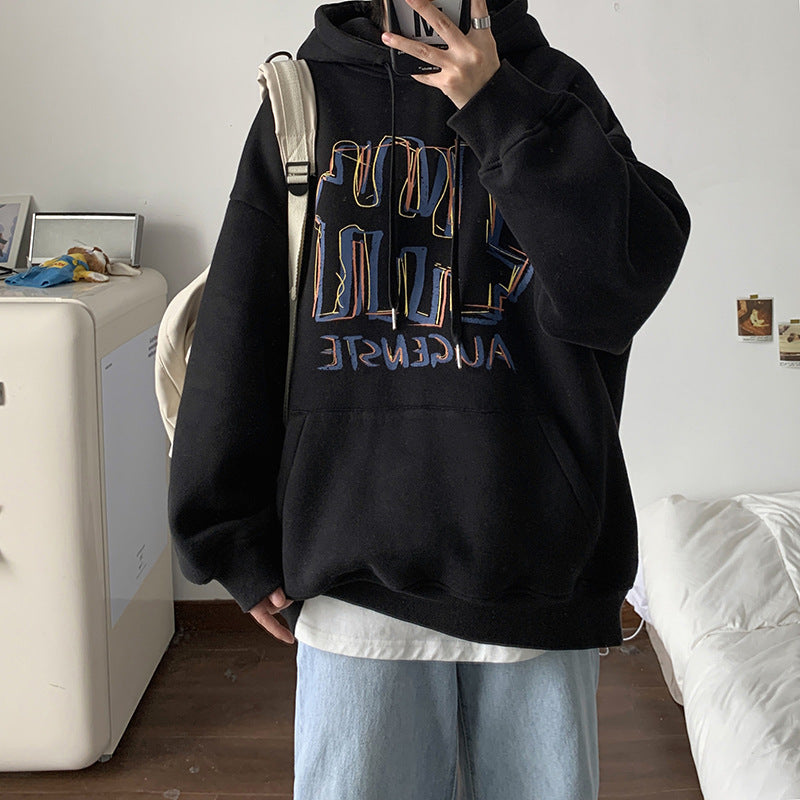 Giacca con cappuccio in stile casual, top ampio in stile coreano, top in stile hongkonghese