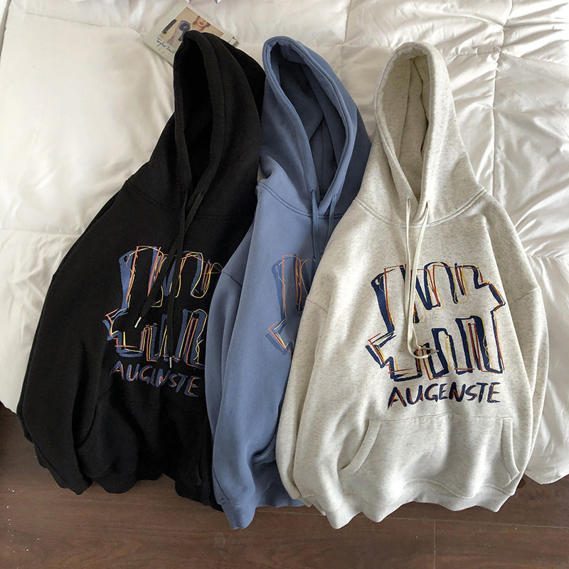 Giacca con cappuccio in stile casual, top ampio in stile coreano, top in stile hongkonghese
