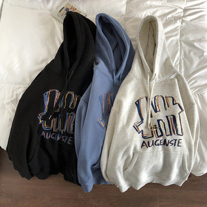 Giacca con cappuccio in stile casual, top ampio in stile coreano, top in stile hongkonghese