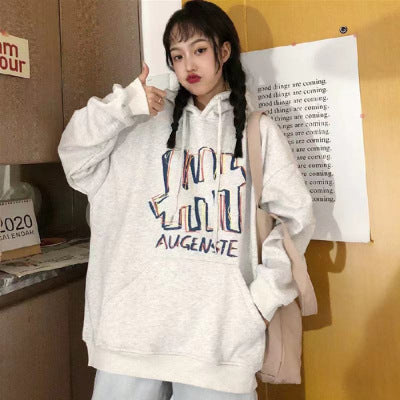 Giacca con cappuccio in stile casual, top ampio in stile coreano, top in stile hongkonghese