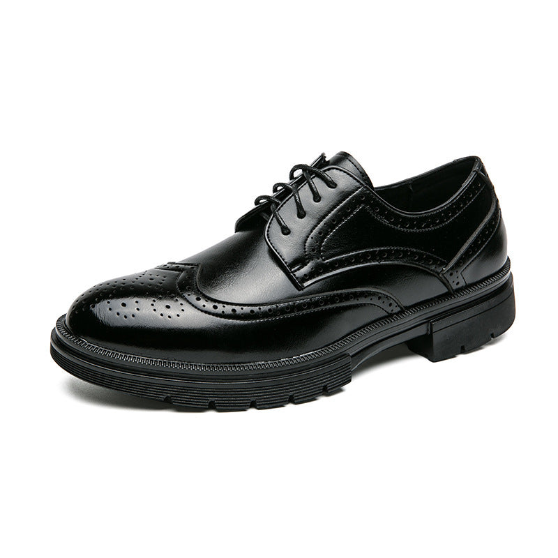 Men's Leather Brogue Formal Shoes for Spring & Autumn