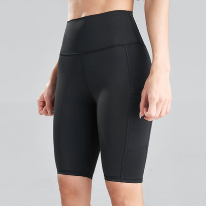 High Waist Peach Butt Yoga Shorts with Pockets - Modernrush.us