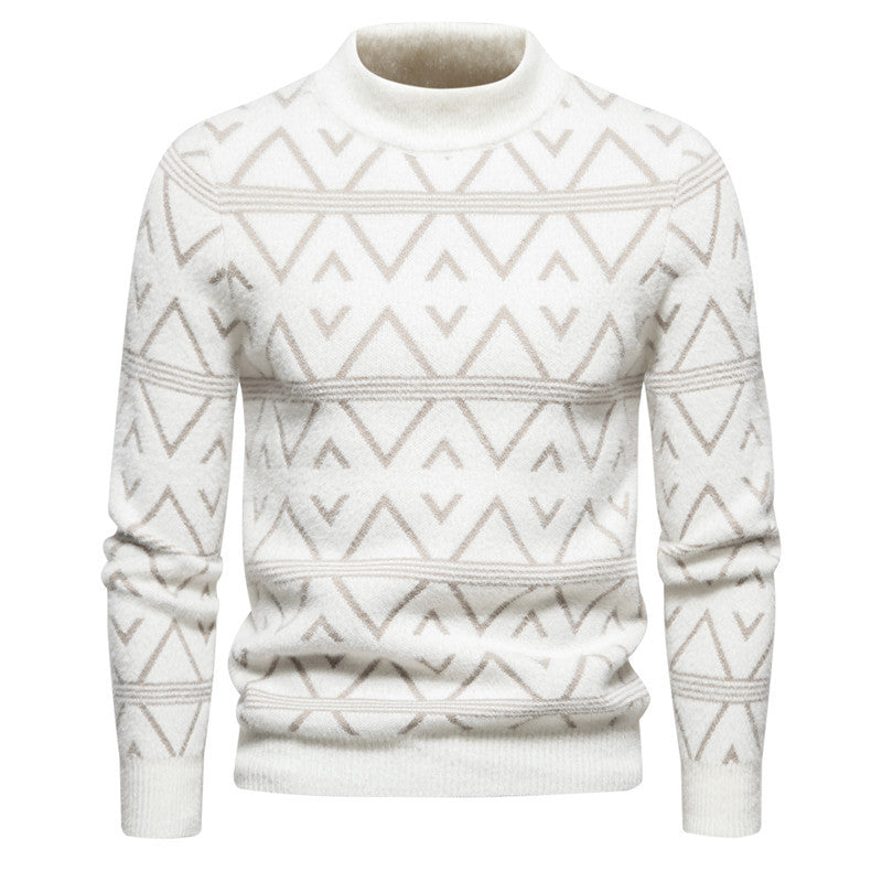 New Men's Thick Wool Sweater - Round Neck Knitwear