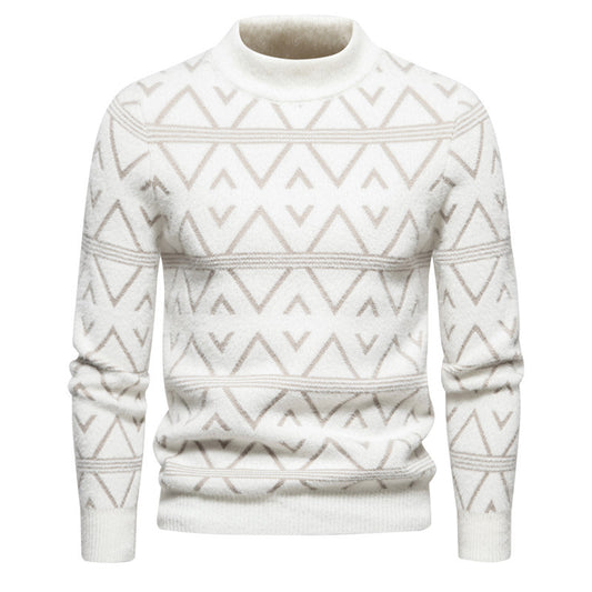 New Men's Thick Wool Sweater - Round Neck Knitwear