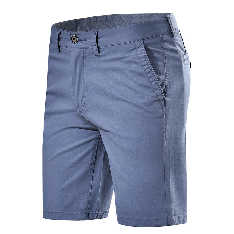 Men's Summer Blue Casual Cotton Shorts (Straight Fit)
