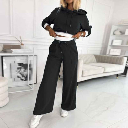 Autumn Winter Women's Hoodie Two-Piece Set