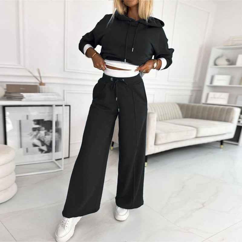 Autumn Winter Women's Hoodie Two-Piece Set