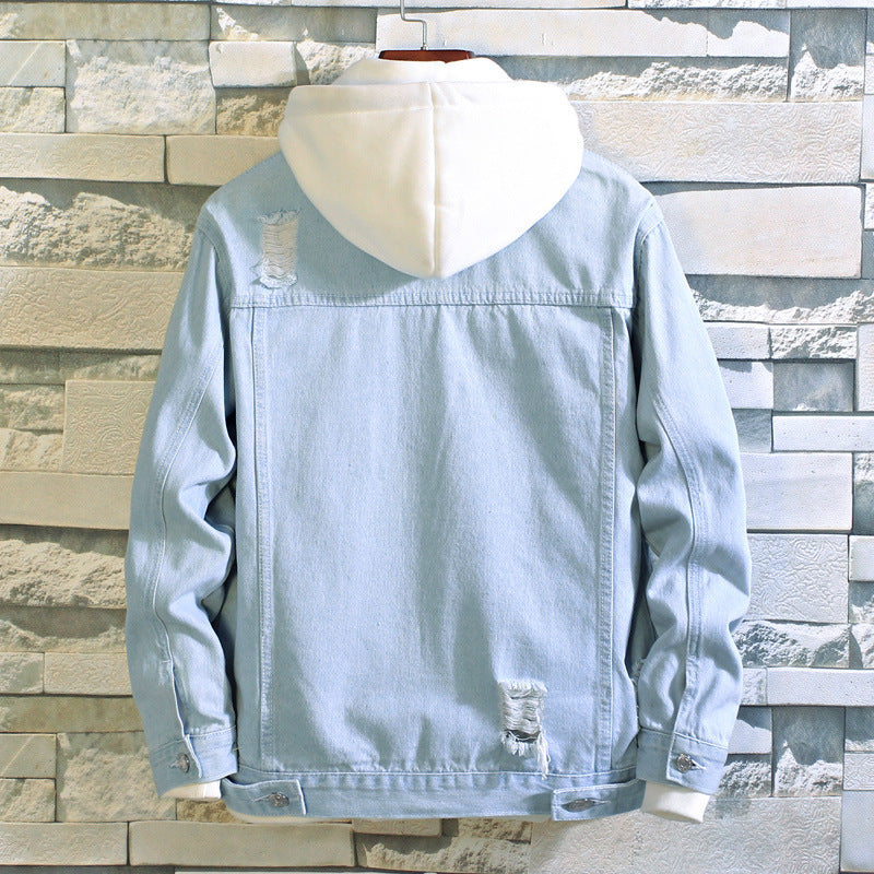 Men's Loose Denim Jacket - Korean Style Casual Wear