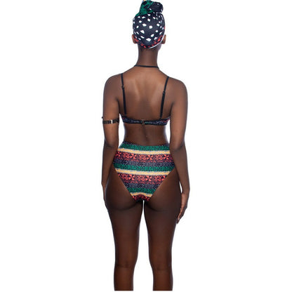 African Print Two-Piece Swimsuit Set
