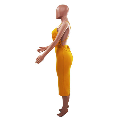 2019 Women's Deep V Backless Bodycon Dress - Modernrush.us