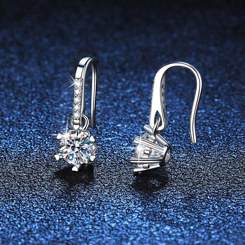 S925 Silver Earrings with 0.5 Carat Moissanite