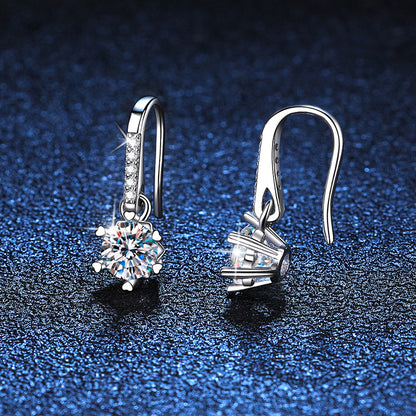 S925 Silver Earrings with 0.5 Carat Moissanite - Modernrush.us