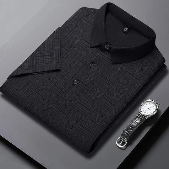 Men's Textured Polo Shirt (Short Sleeve, One Piece)