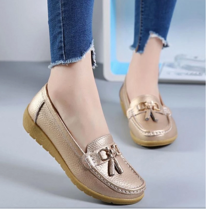Casual Flat Shoes for Women - Genuine Leather - Modernrush.us