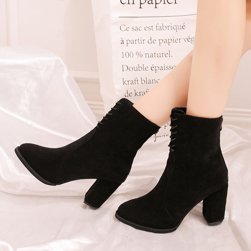 Martin Boots, Mid-Calf Boots, Chunky Heeled Short Boots