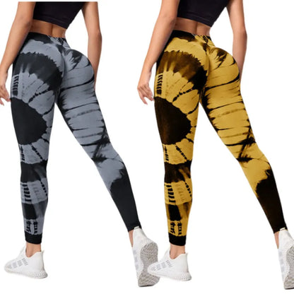High Waist Hip Lift High Elastic Tie-dye Seamless Yoga Pants - Modernrush.us