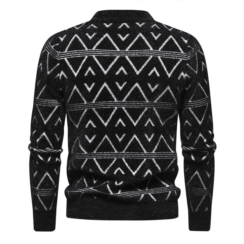 New Men's Thick Wool Sweater - Round Neck Knitwear