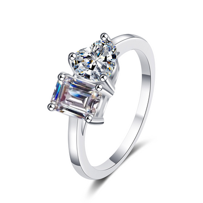 S925 Sterling Silver Moissanite Love Ring - Modernrush.us