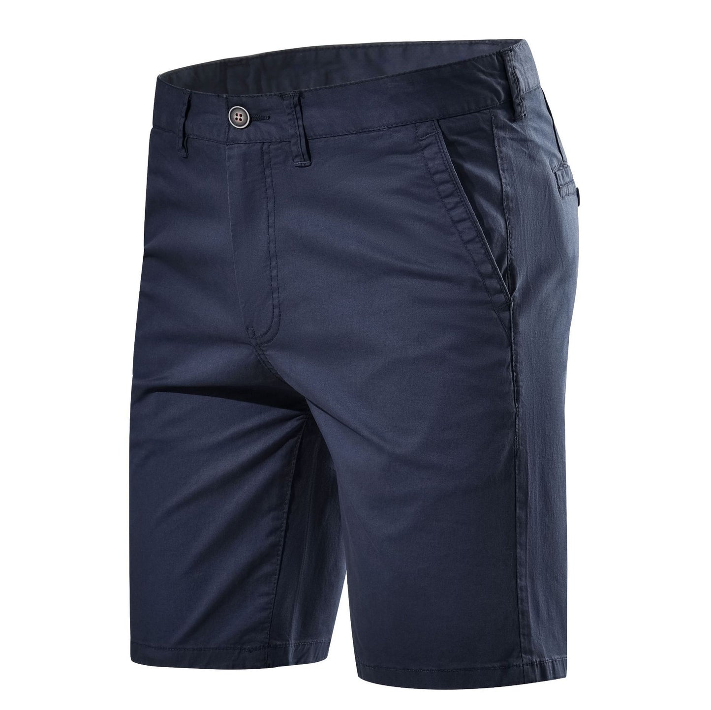 Men's Summer Blue Casual Cotton Shorts (Straight Fit)