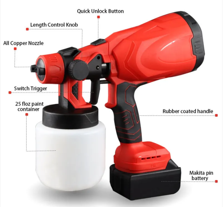 Electric Spray Gun High Pressure Automatic Apray Paint Portable Handheld Paint Watering Spray Gun