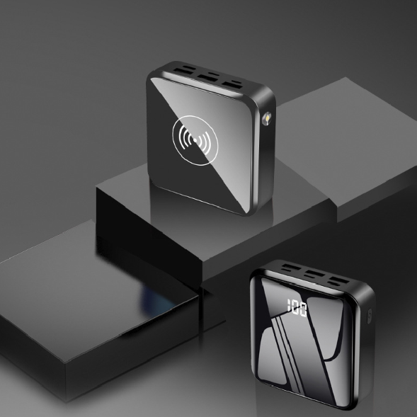 Wireless Charging Power Bank with Mirror Display (10000mAh)