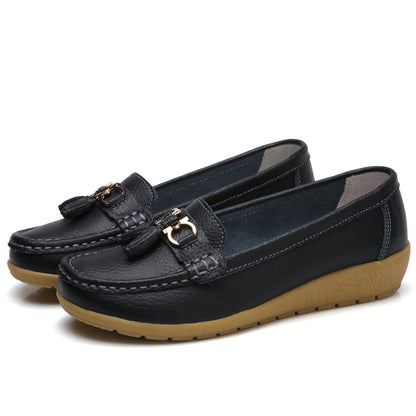 Casual Flat Shoes for Women - Genuine Leather - Modernrush.us