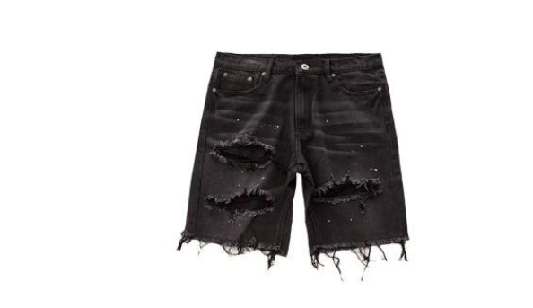 Casual Washed Denim Loose Fit Five-Point Shorts