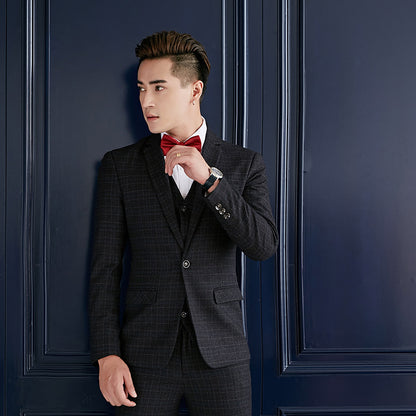 Men's Slim Fit British Style Suit Set for Weddings