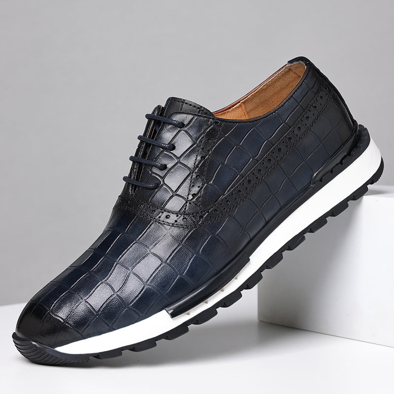 Men's British Lace-Up Casual Calf Leather Shoes - Modernrush.us