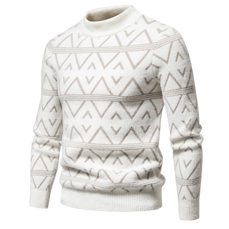 New Men's Thick Wool Sweater - Round Neck Knitwear